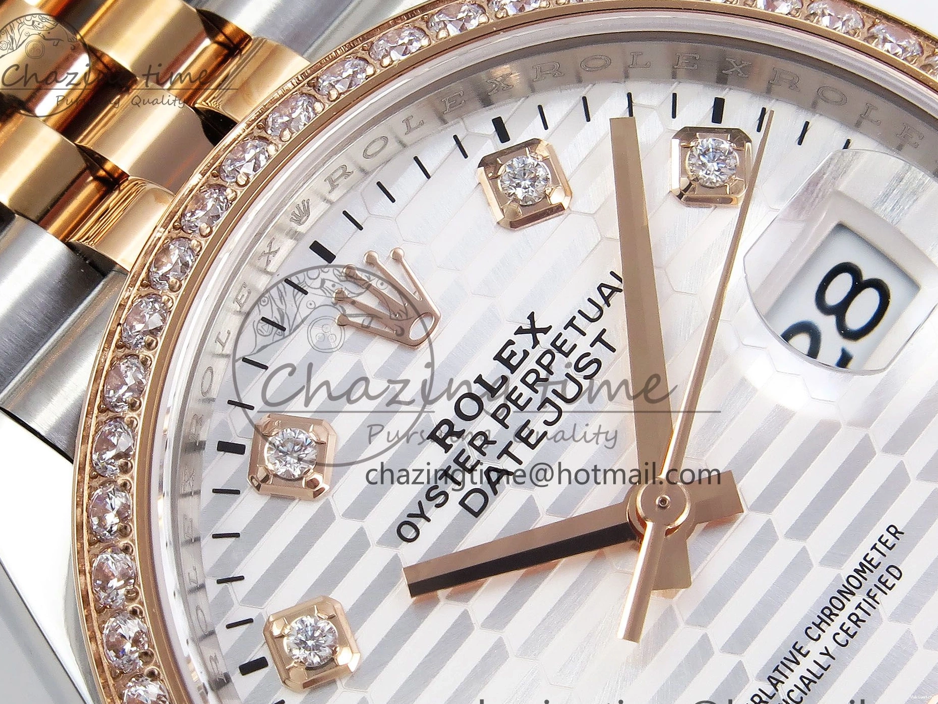 Bracelet Silver 36 Dial Best SS Edition VSF Steel 1:1 904L on 126281rbr Jubilee Textured DateJust VS3235 0216